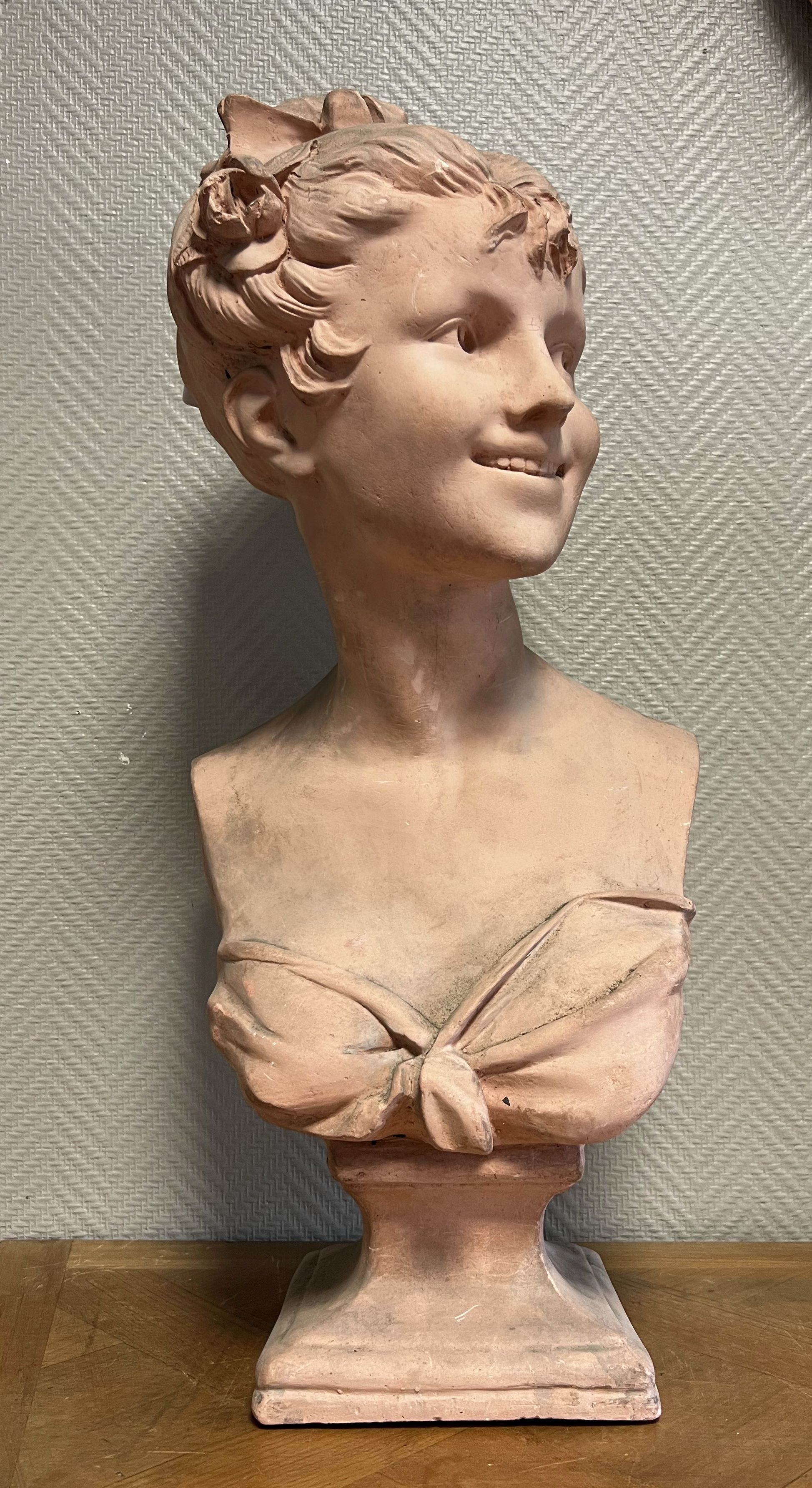 Terracotta sculpture from the Art Nouveau period after Georges Van der Straeten around 1900