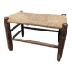 Wooden foot stool and straw
