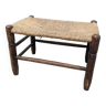 Wooden foot stool and straw