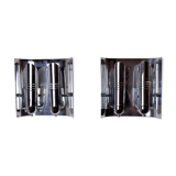 Pair of Tubular Chrome wall lamps, Denmark, 1970