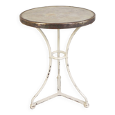 Bistro table with a marble top and brass edging, early 20th century.