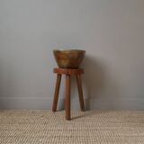 Vintage stoneware salad bowl ceramic pottery handmade craft production