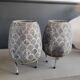 Pair of openwork metal lanterns