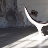 Space Age armchair lacquered fiber and fabrics 1970