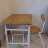 Desk with door satchel and chair