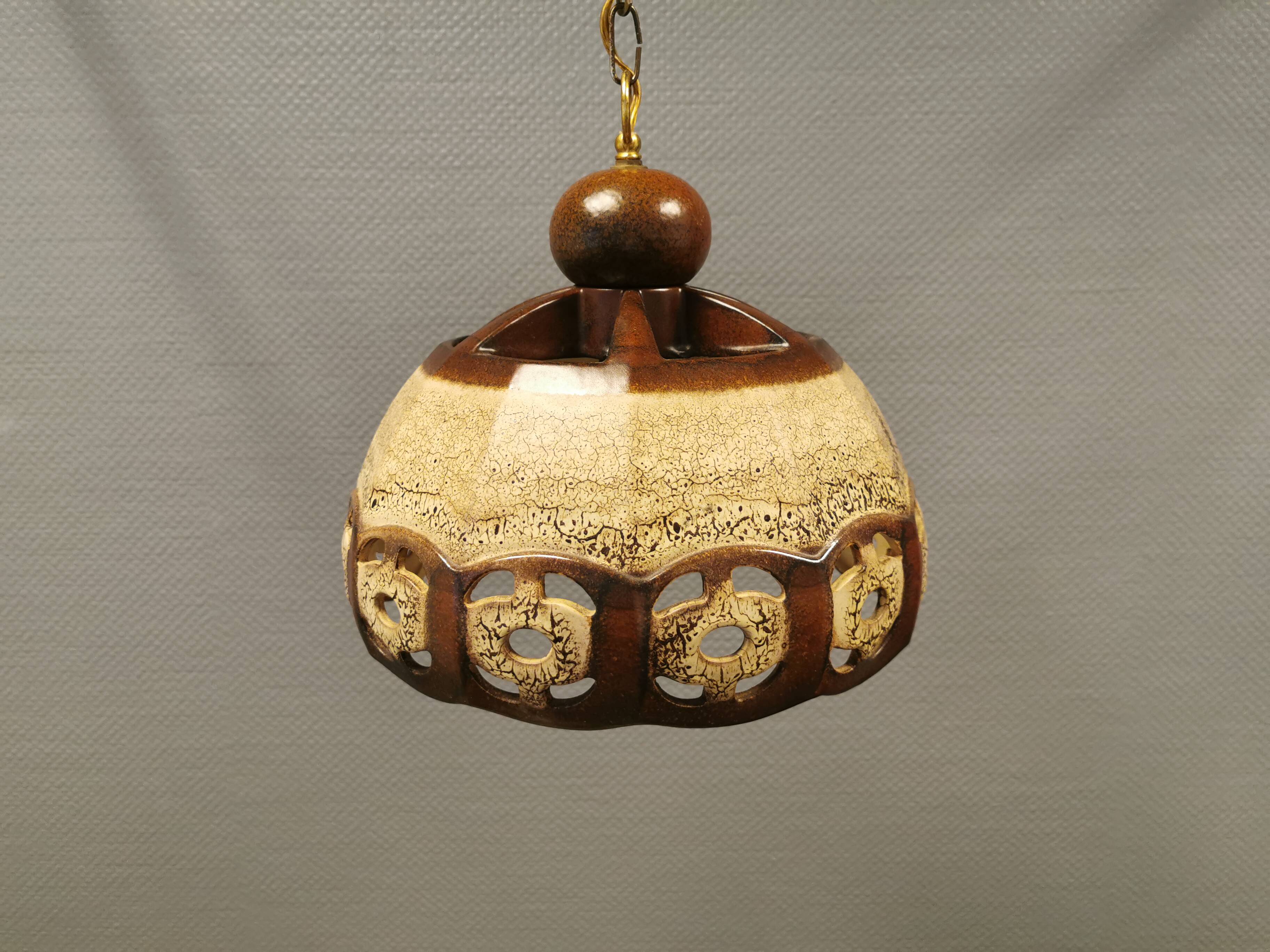 Ceramic hanging lamp, Danish from the 1970s.