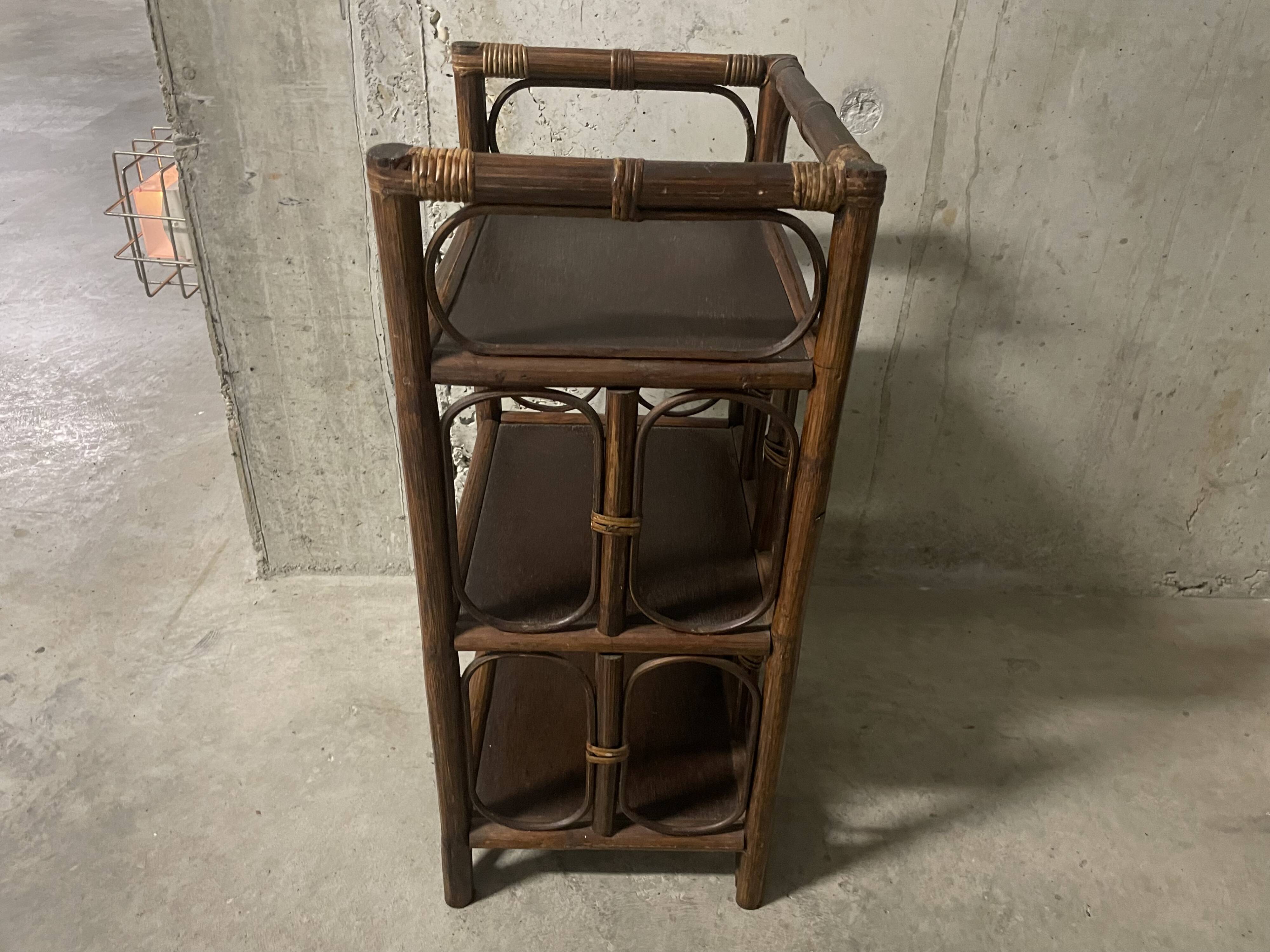 1970s rattan shelf