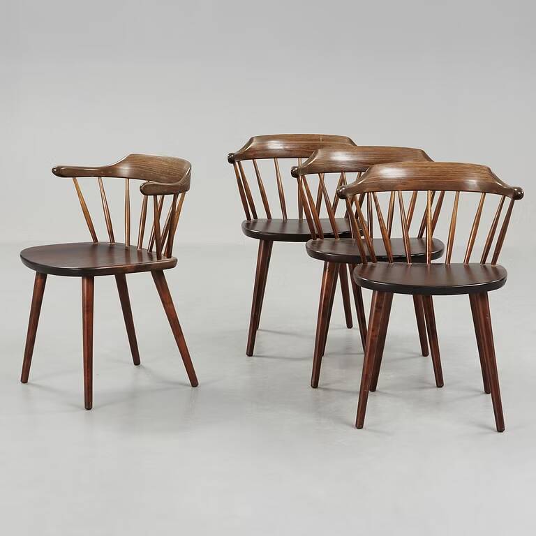 Set of 4 Chairs/Armchairs "Småland" Sweden 1960 - Yngve Ekström