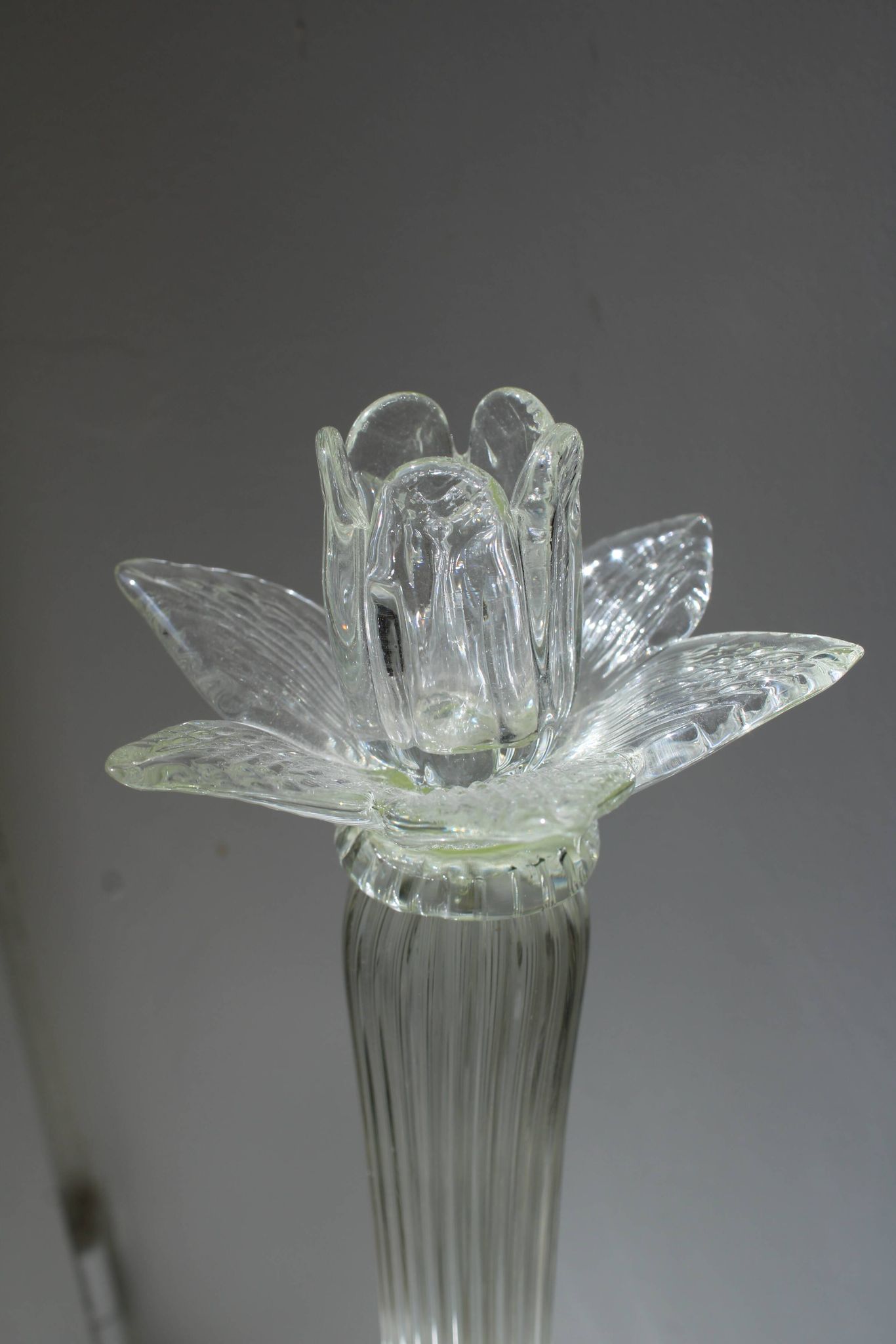 Grand bougeoir Murano transparent ancien