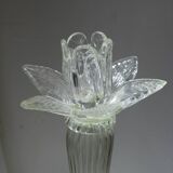 Large antique transparent Murano candlestick