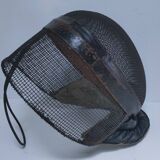 metal and leather fencing mask, early 20th century