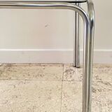 1970s coffee table glass and chrome steel