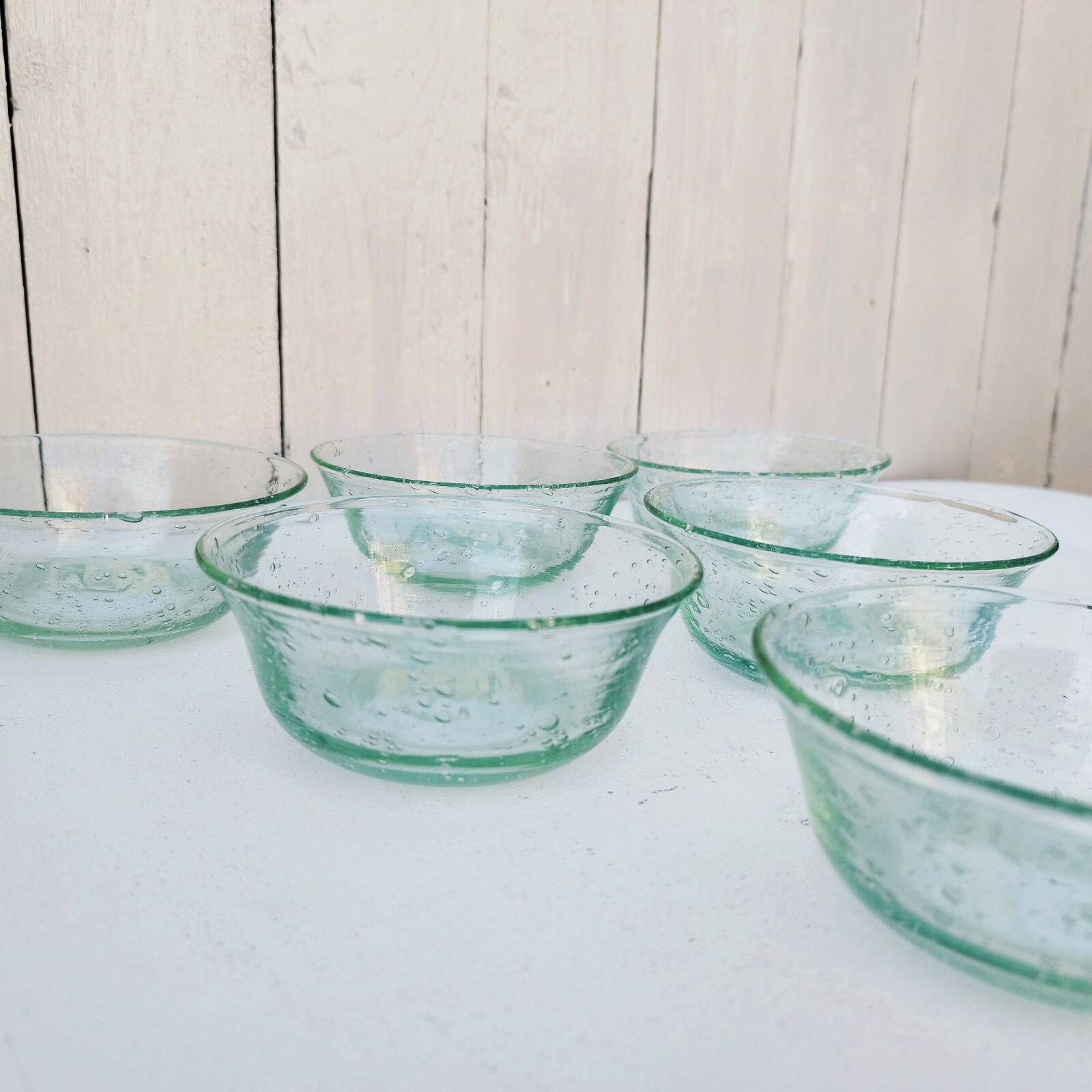 Vintage Biot glassware blown glass ramekins