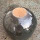 Glazed ceramic pot cover, brown, vintage 1970