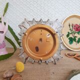 Ceiling lamp / wall lamp in molded glass two-tone square 70s