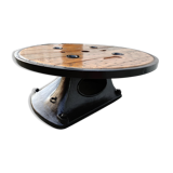 Unique Industrial Coffee Table Ringed Touret SNCF 120 cm.