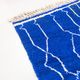 Berber rug Beni Ouarain Majorelle blue with white patterns 1.45x1.08m