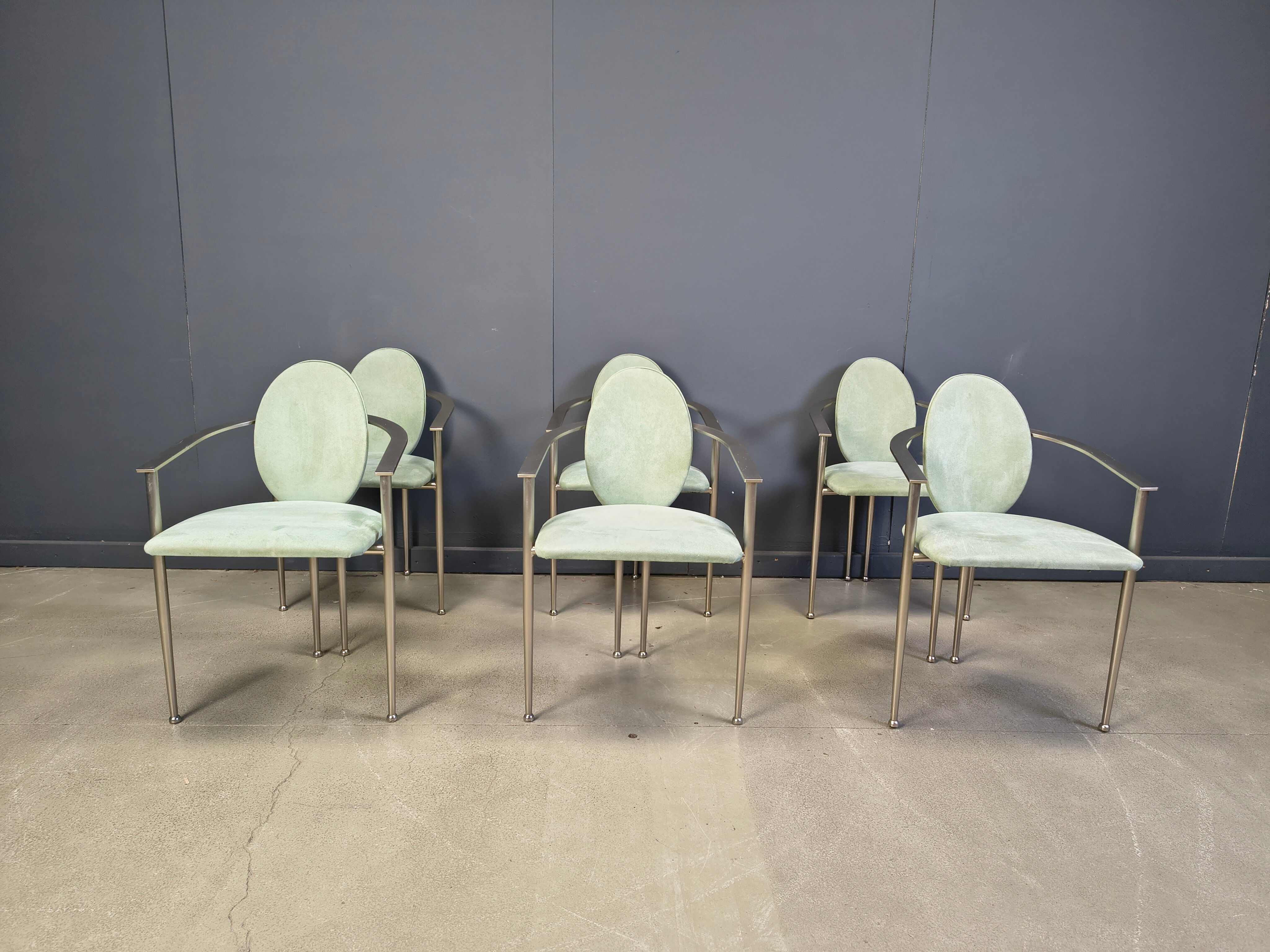 Vintage dining chairs by Belgochrom, set of 6 - 1980s