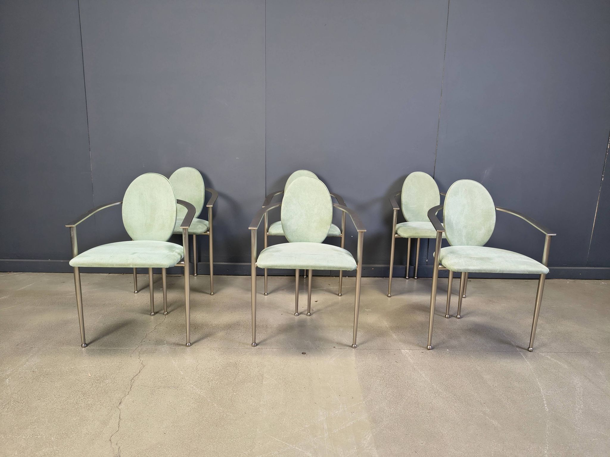 Vintage dining chairs by Belgochrom, set of 6 - 1980s