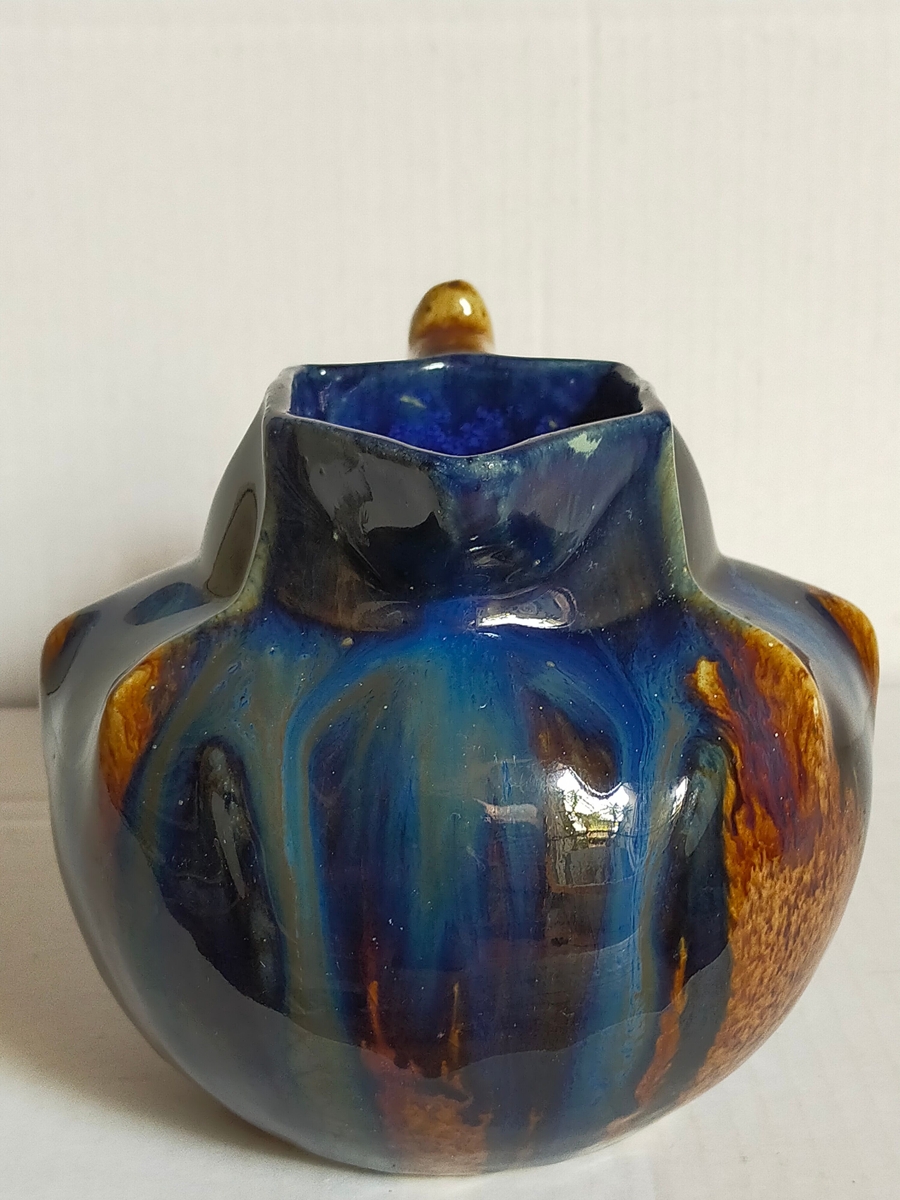 Art nouveau pitcher enamelled earth early twentieth century