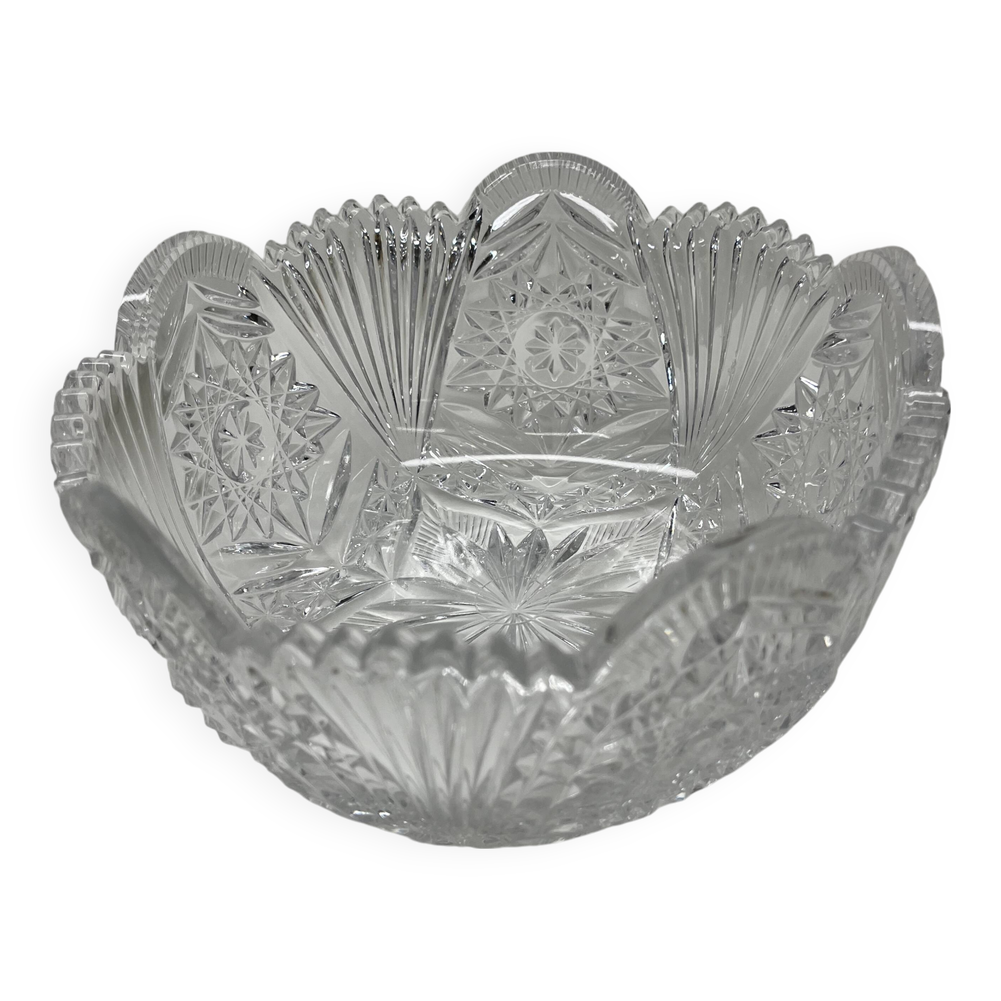 Bohemian crystal salad bowl