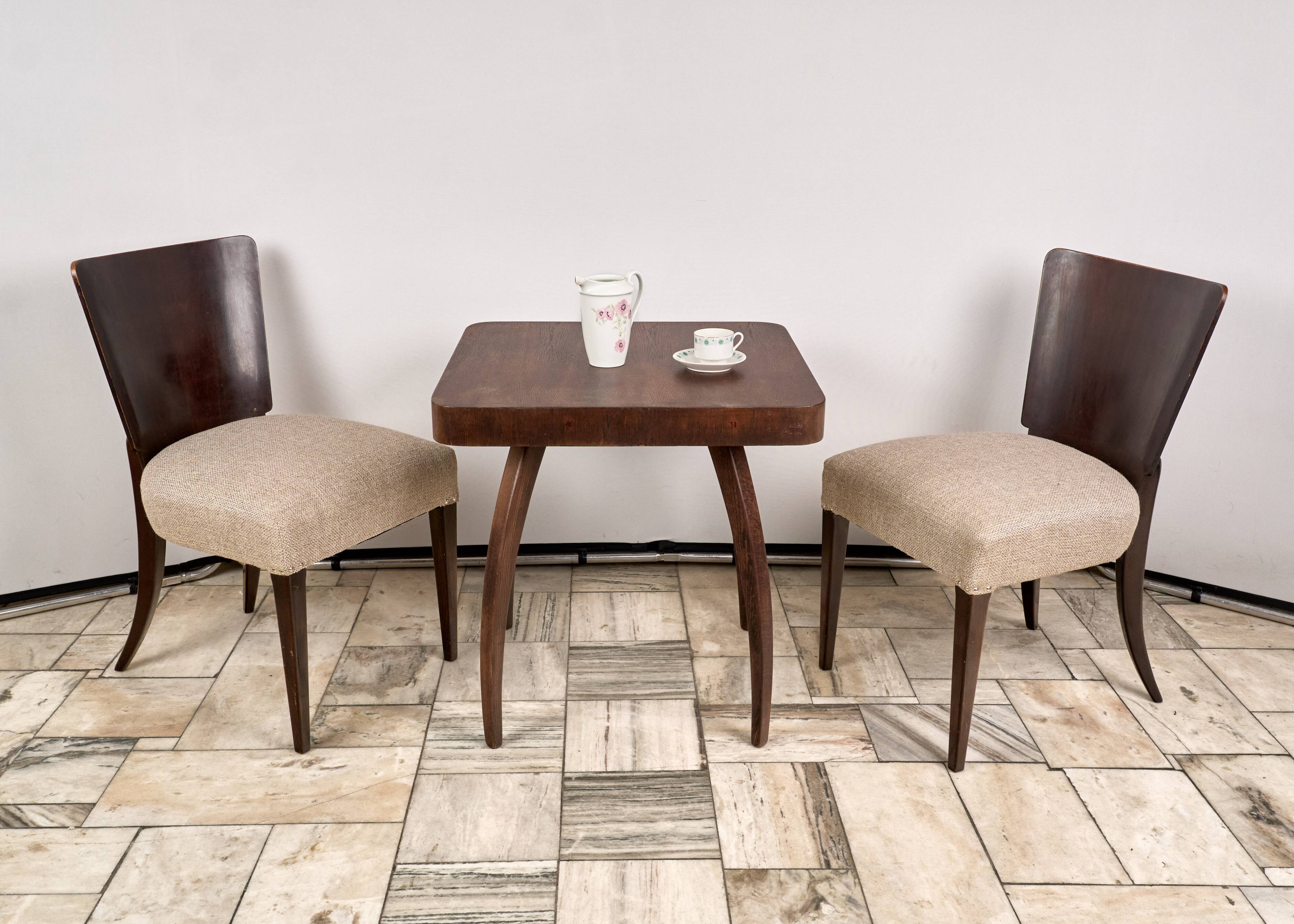 Set of 4 H-214 Dining Chairs by Jindřich Halabala, 1930s, Czechoslovakia