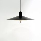 Rare, Height-Adjustable Black Metal Lamp from the 1950s