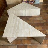 Travertine coffee table