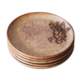 5 assiettes vintage en grès