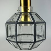 60s 70s hanging lamp by Limburg Leuchten Germany glass brass Space Age