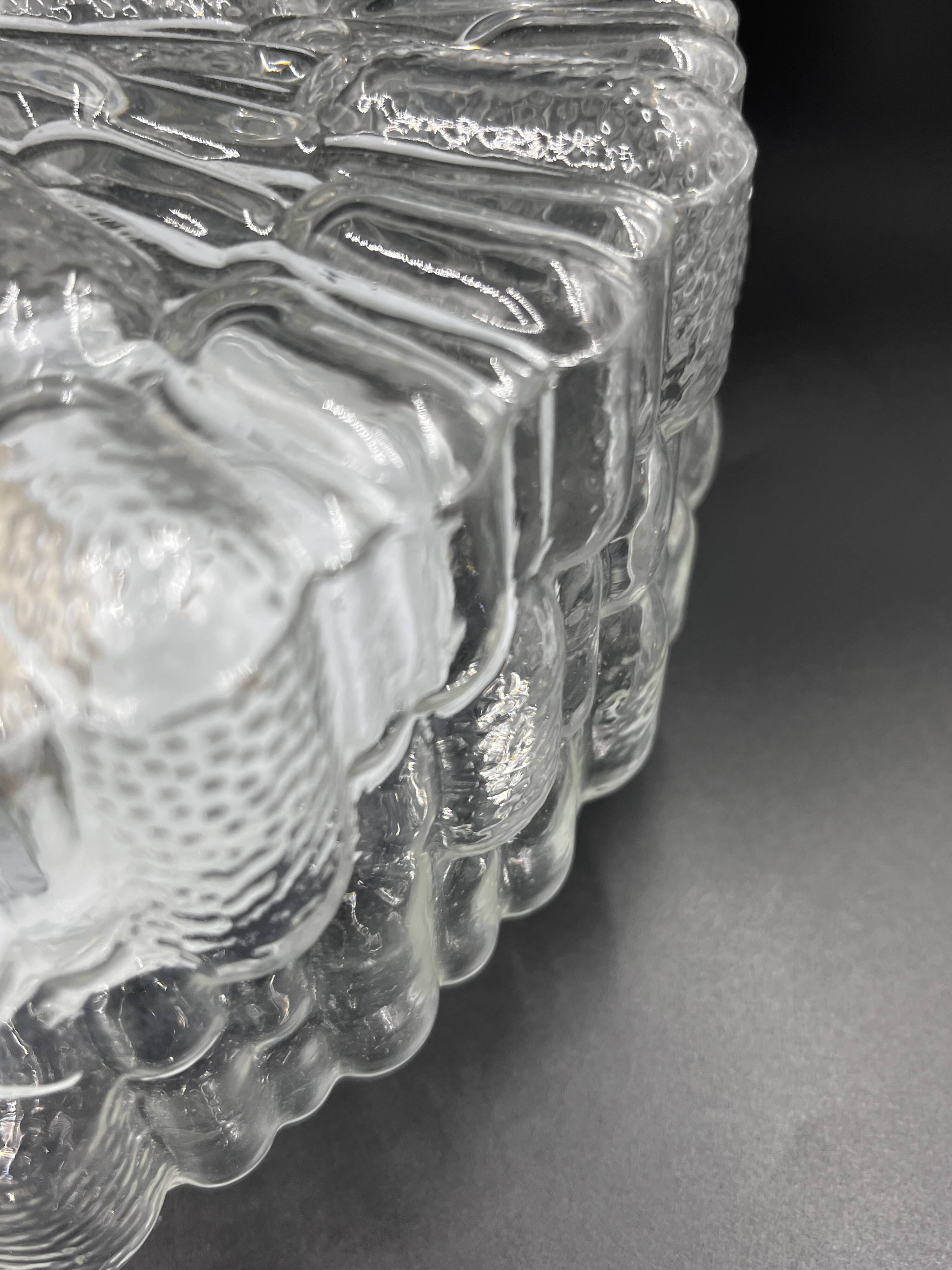 Massive molded glass ceiling light