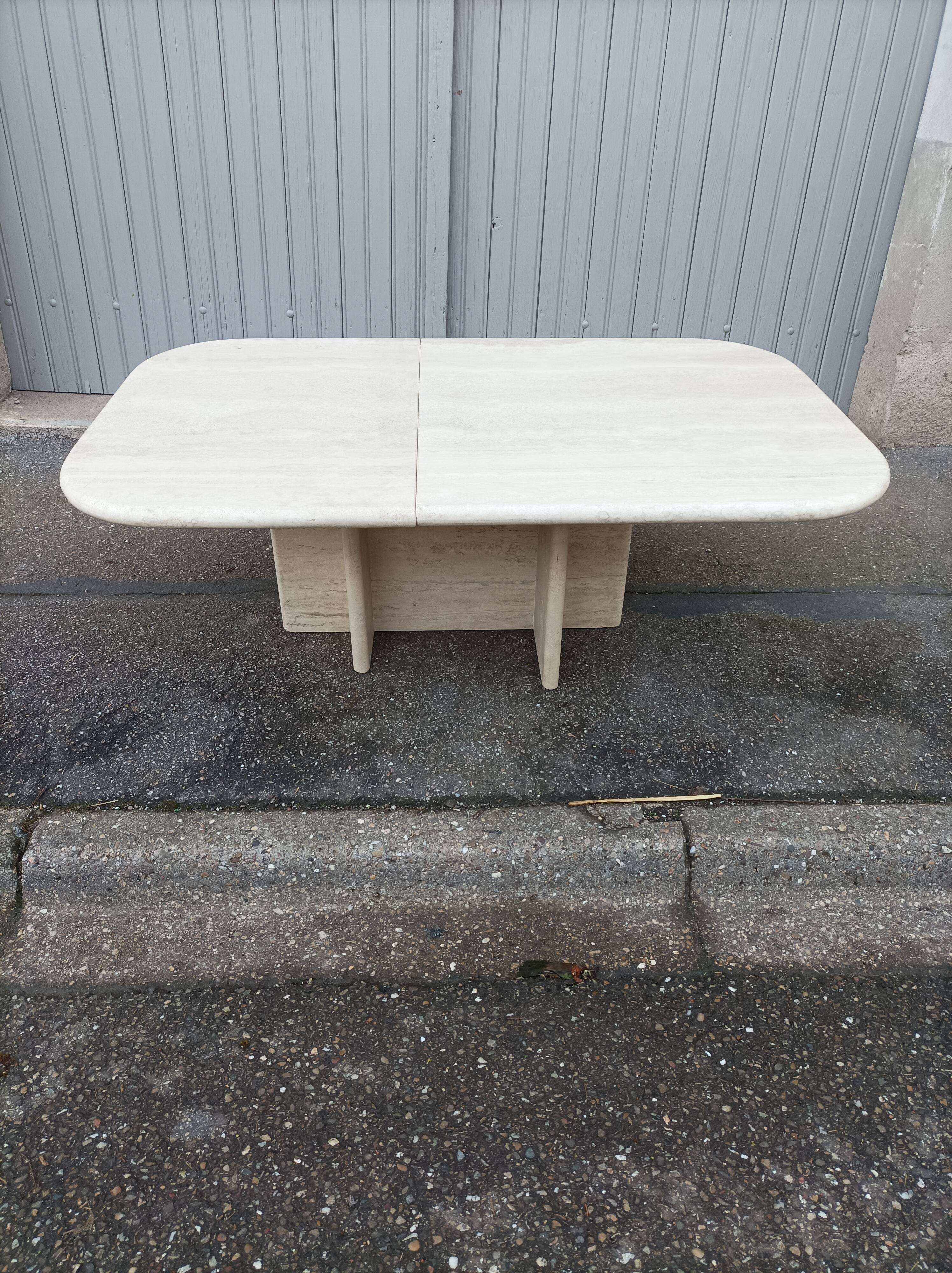 Table basse vintage travertin