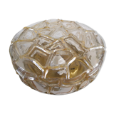 Vintage ceiling lamp in bubbled glass design Profassung 70s - 80s