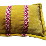 Mustard velvet rectangular cushion