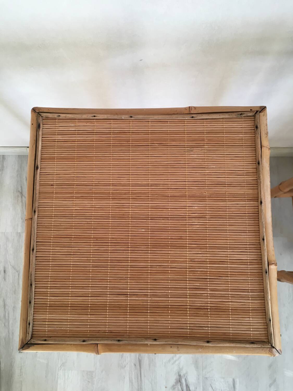 Pair of bamboo side tables