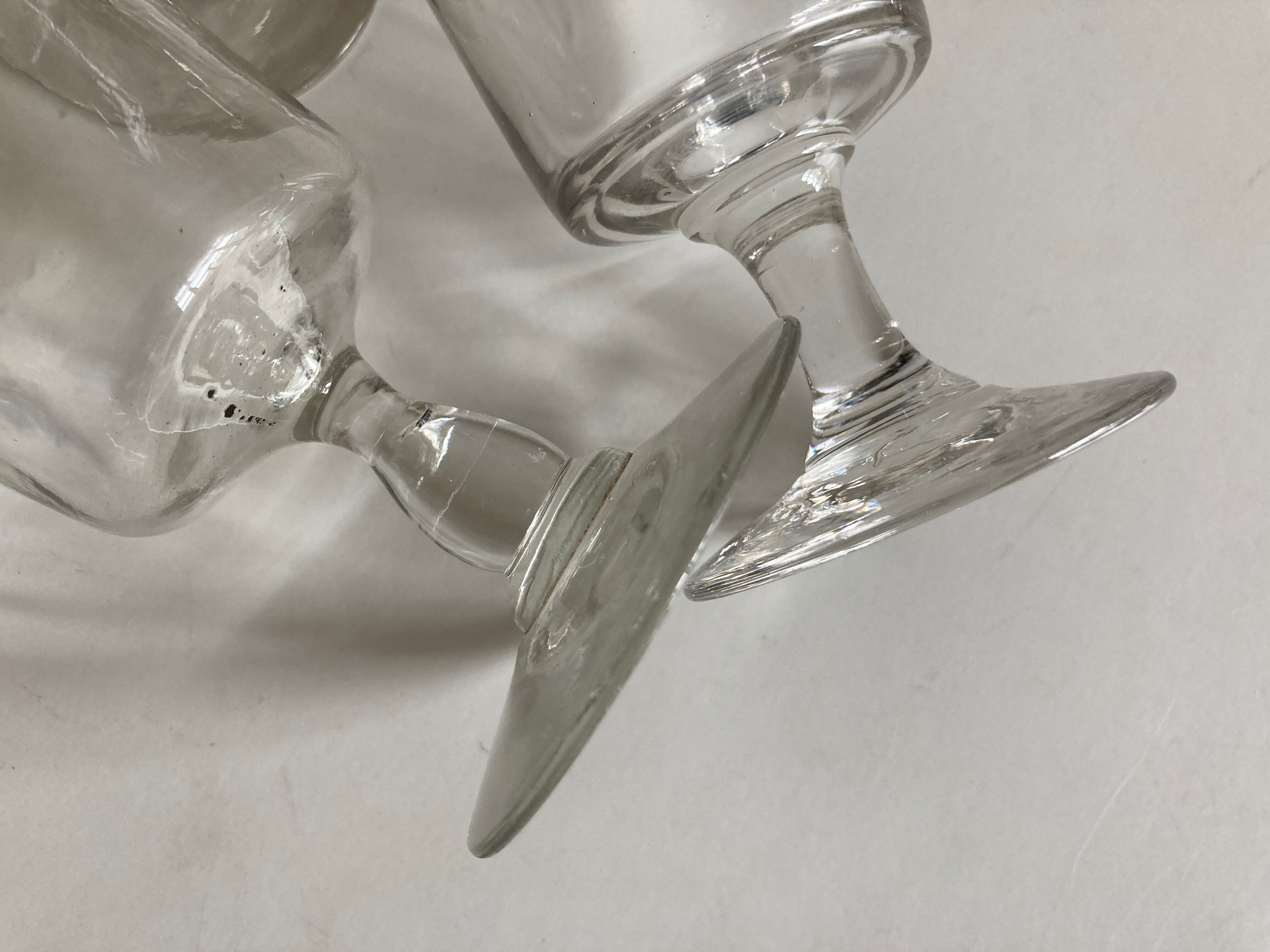 Set de 6 verres de campagne 19e rouleau à pied