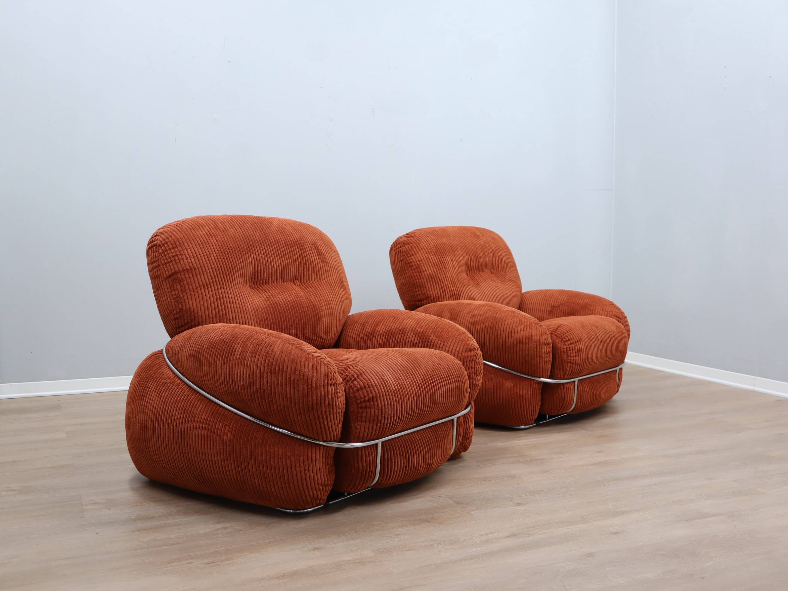 Pair of vintage armchairs by Adriano Piazzesi 1970s