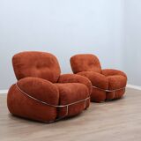 Pair of vintage armchairs by Adriano Piazzesi 1970s