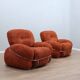 Pair of vintage armchairs by Adriano Piazzesi 1970s