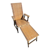 Wicker chaise longue