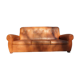 Sofa club leather 3 places buttoned back finish studded and velvet