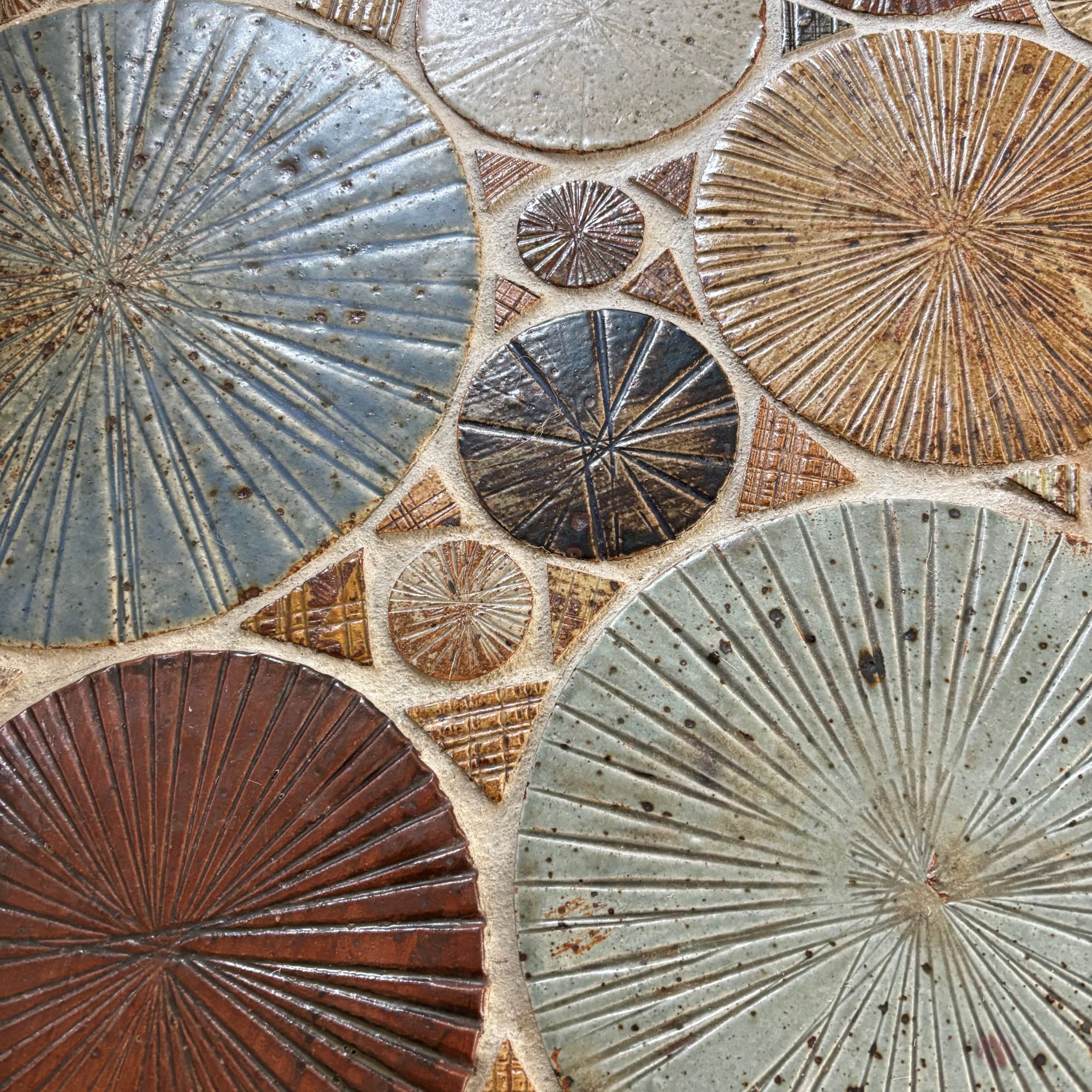 Ceramic and wooden side or coffee table, Tue Poulsen for Haslev, Denmark, 1960s