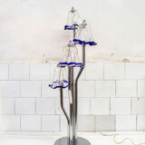 Murano glass and chromed metal floor lamp, Anni '70