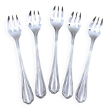 Lot de 5 fourchettes à huîtres en métal argenté Christofle, modèle Spatours