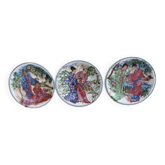 Set of 3 Royal Peacock Japanese Porcelain Plates