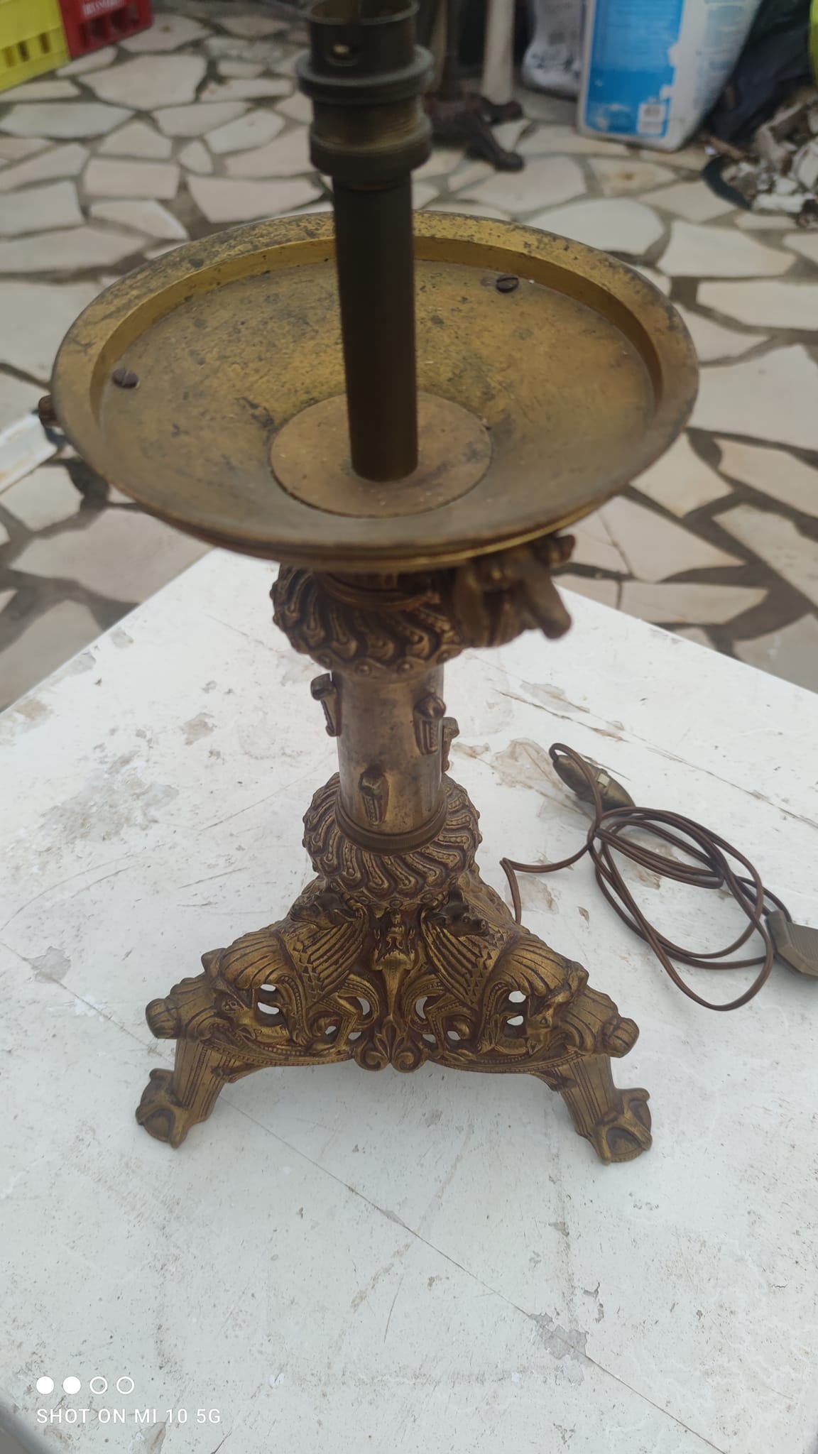 Pied de lampe en bronze du XIX siècle