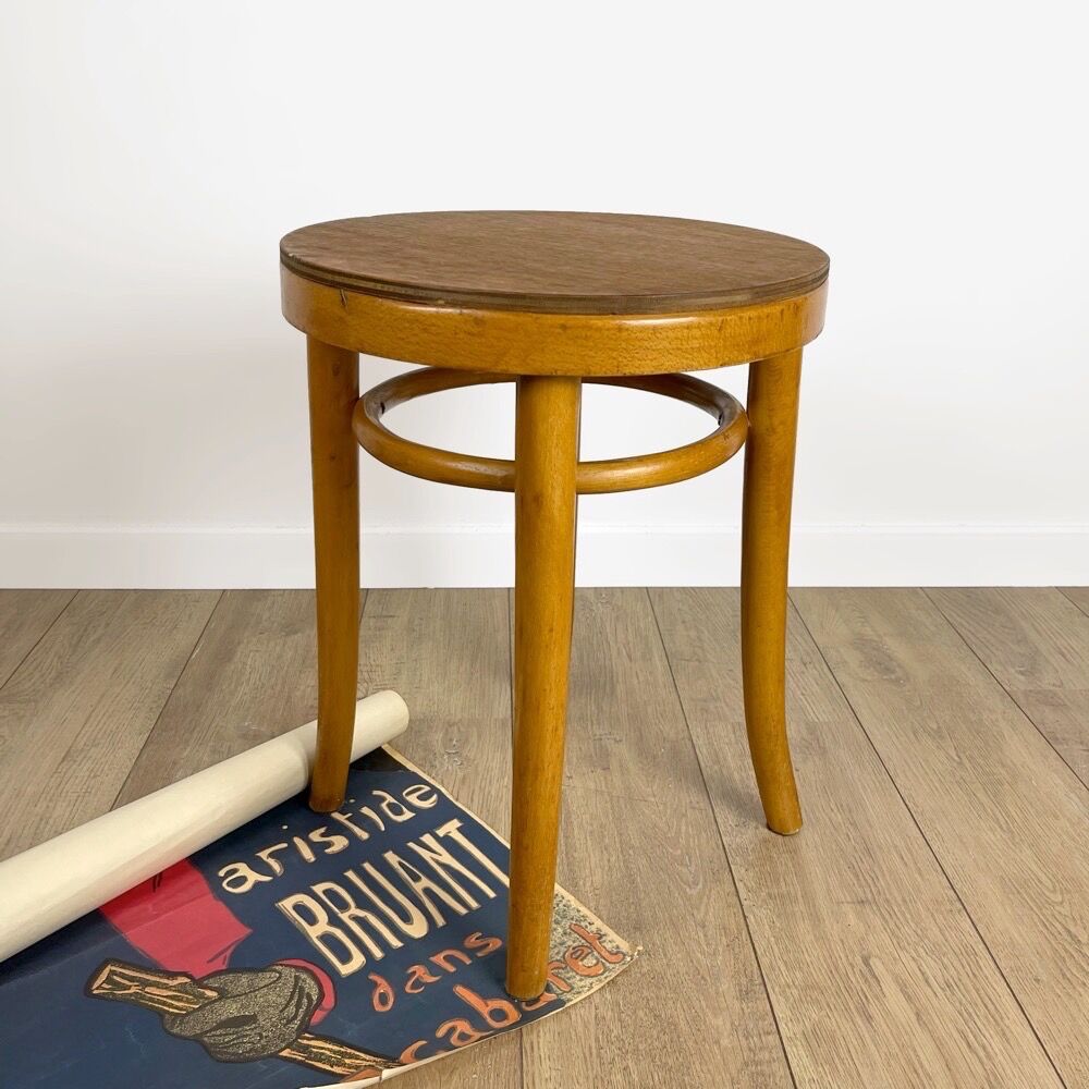 Curved wooden piano stool 1930