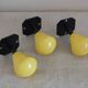 3 vintage coat/door hooks from the 50s/60s black/yellow