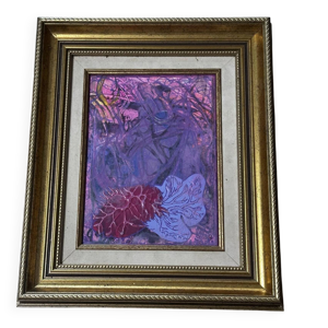 Tableau abstrait signé - bernard