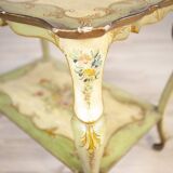 Late 19th Century Rococo Mahogany Tea Table with Floral Paintings, 1890s